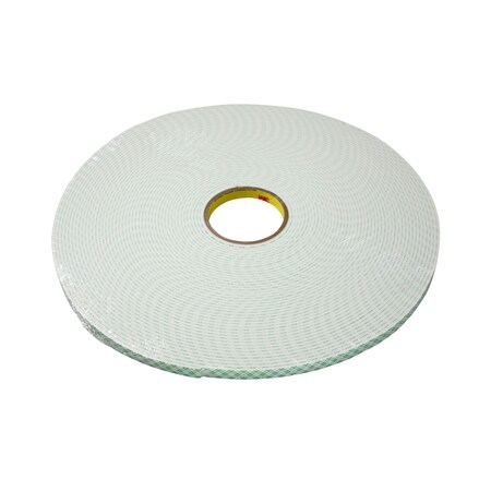 3M Double Coated Urethane Foam Tape 4004, Off White, 1/4 In X 18 Yd, 250 Mil 7010369073